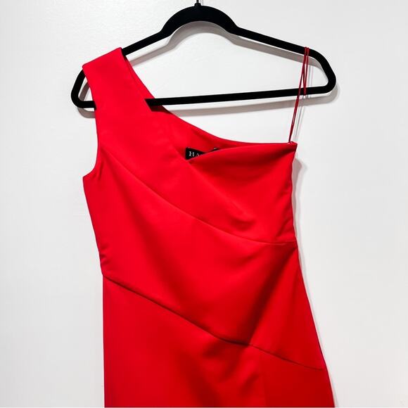 HANEY for FWRD Margot Dress Asymmetric One-Shoulder Size 4 in Red NWT - Picture 12 of 16